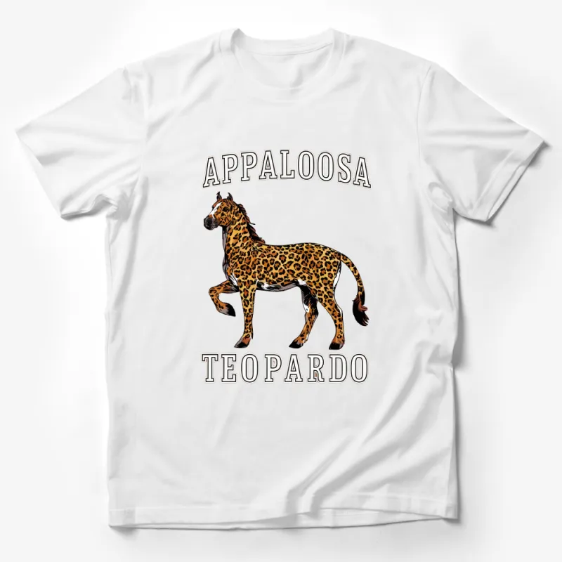 Appaloosa Teopardo Leopard Print Horse Graphic T-Shirt, Unique Animal Art Tee, Gift for Horse Lovers Male T-Shirt