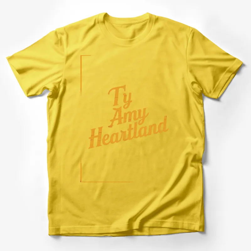 Ty Amy Heartland Yellow Graphic T-Shirt, Unisex Casual Wear Tee, Unique Typography Design Male T-Shirt