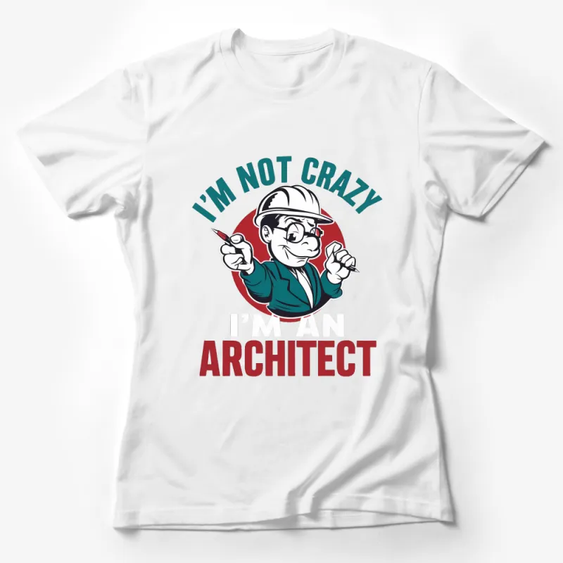 I'm Not Crazy I'm An Architect Funny Quote T-Shirt, Architect Gift, Cool Graphic Tee for Men and Women Female T-Shirt