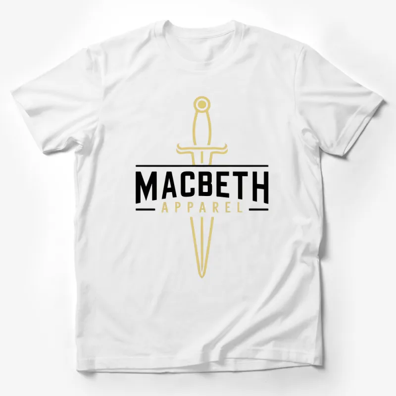 Macbeth Apparel Sword Logo Graphic T-Shirt, Stylish Unisex Casual Wear, Classic Design Tee Male T-Shirt