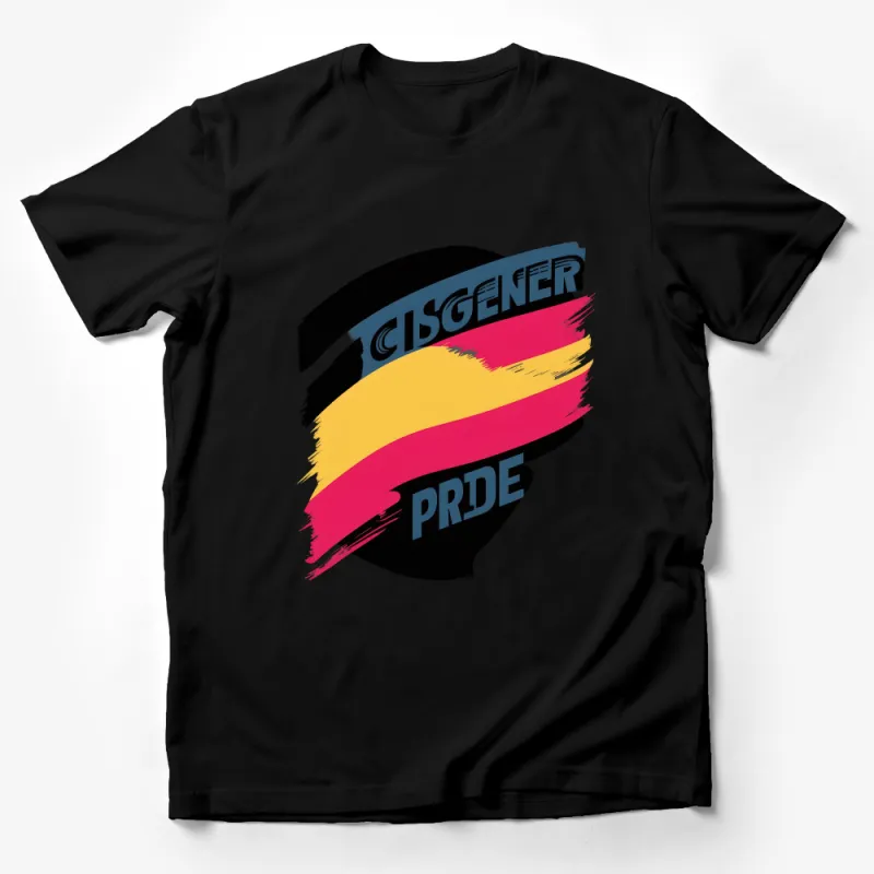 Transgender Pride Brush Stroke T-Shirt, Colorful LGBTQ+ Support Tee, Unique Gender Identity Awareness Apparel Male T-Shirt