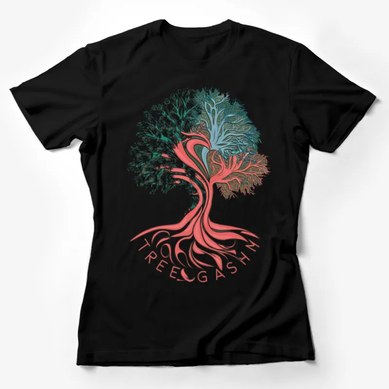 Tree of Life Art T-Shirt, Colorful Nature Inspired Graphic Tee, Unisex Adult Clothing, Unique Environmental Design Shirt Female T-Shirt