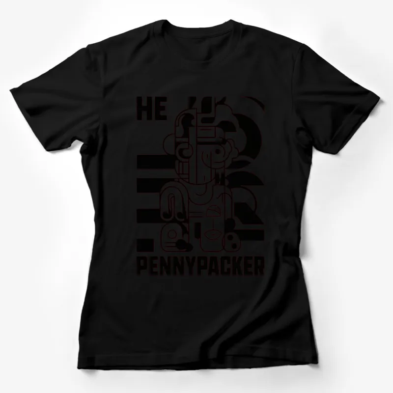 Abstract Art Black and White He Pennypacker Graphic T-Shirt, Modern Design Tee, Unisex Apparel Female T-Shirt