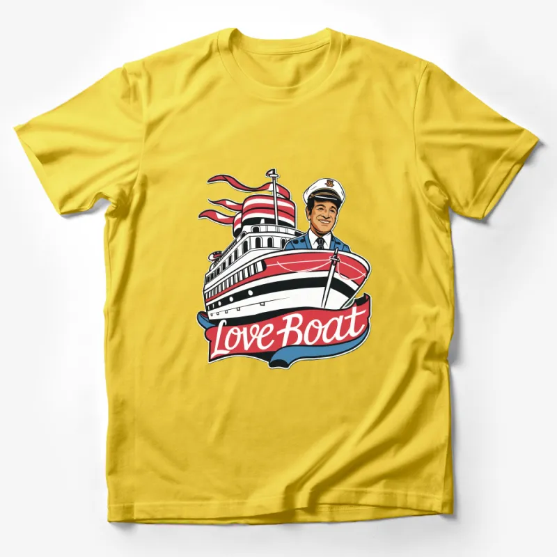 Vintage Love Boat T-Shirt, Classic Ship Design, Retro Captain Graphic, Nautical Tee Male T-Shirt