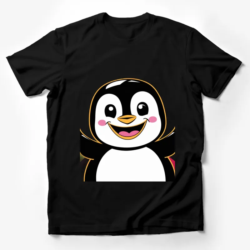 Cute Penguin Graphic T-Shirt, Happy Penguin Cartoon, Unisex Tee for All Ages, Fun Animal Design Male T-Shirt