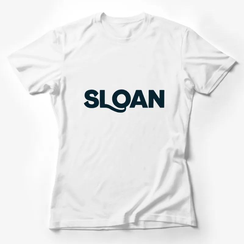 Sloan Bold Logo T-Shirt, Classic Navy Blue Crew Neck, Unisex Fashion Tee, Casual Streetwear, Comfortable Cotton Shirt Female T-Shirt