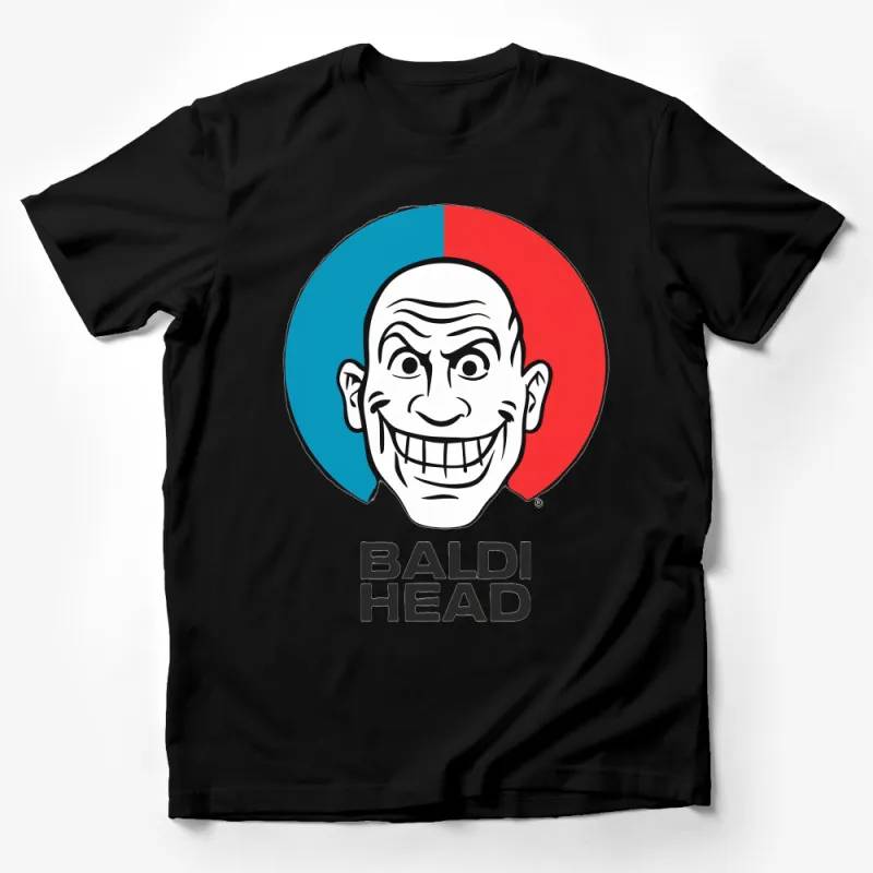 Baldi Head Vintage Cartoon Character T-Shirt, Colorful Retro Style Comic Face Tee, Unisex Graphic Shirt for All Ages Male T-Shirt