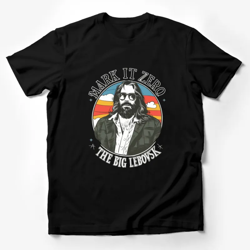 The Big Lebowski T-Shirt, Mark It Zero Quote, Retro Sunset Graphic Tee, Vintage Movie Fan Gift Male T-Shirt