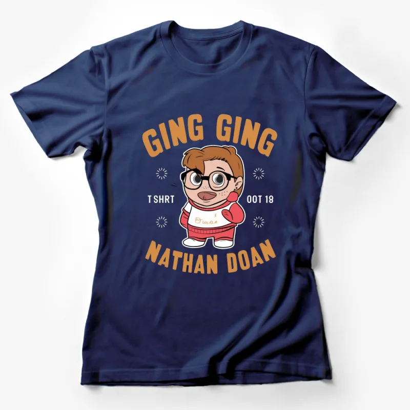 Ging Ging Nathan Doan Comedy Cartoon T-Shirt, Funny Animated Character Tee, Unisex Graphic Shirt Female T-Shirt