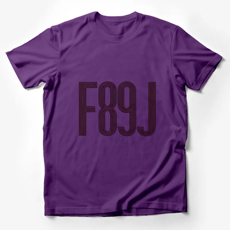 Stylish F89J Line Art Graphic T-Shirt, Unisex Modern Letter Print Tee, Casual Outfit Essential, Gift Idea Male T-Shirt