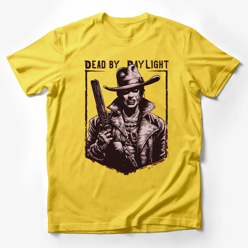 Dead by Daylight Inspired Western Cowboy Graphic Tee, Vintage Horror T-Shirt, Unique Gift for Gamers Male T-Shirt