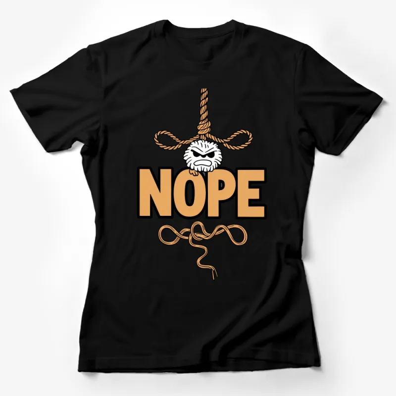 Nope Rope Knot Graphic T-Shirt, Funny Saying Casual Tee, Unique Gift Idea, Unisex Cotton Shirt Female T-Shirt