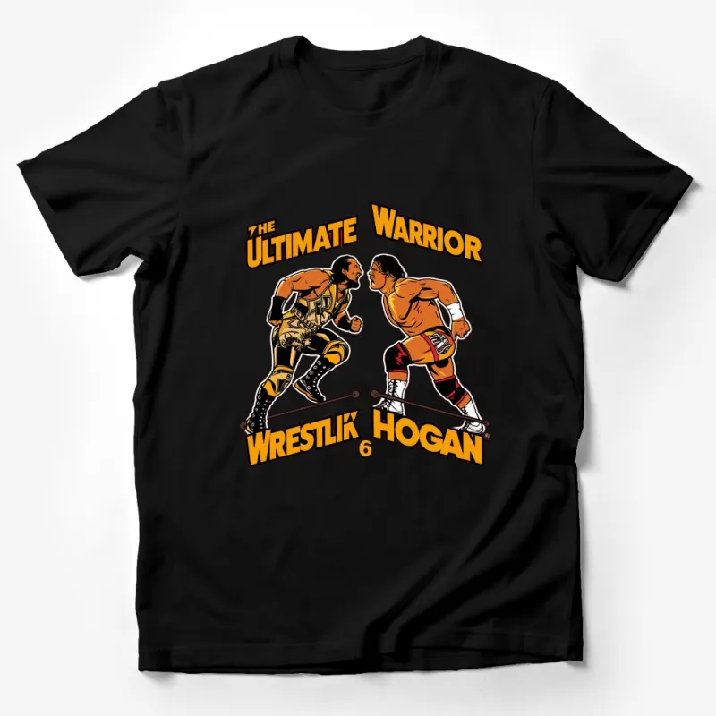 Ultimate Warrior vs Hulk Hogan Vintage Wrestling T-Shirt, Classic Wrestler Tee, Retro Wrestling Fan Gift Male T-Shirt