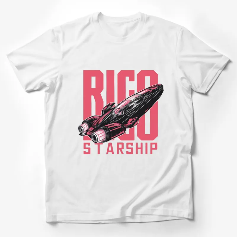 Retro Future Rigo Starship T-Shirt, Vintage Spacecraft Graphic Tee, Sci-Fi Lover Apparel Male T-Shirt