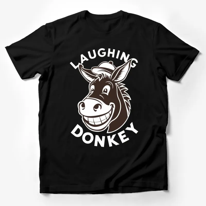 Laughing Donkey Graphic T-Shirt, Funny Animal Tee, Cute Farm Animal T-Shirt, Casual Wear Male T-Shirt