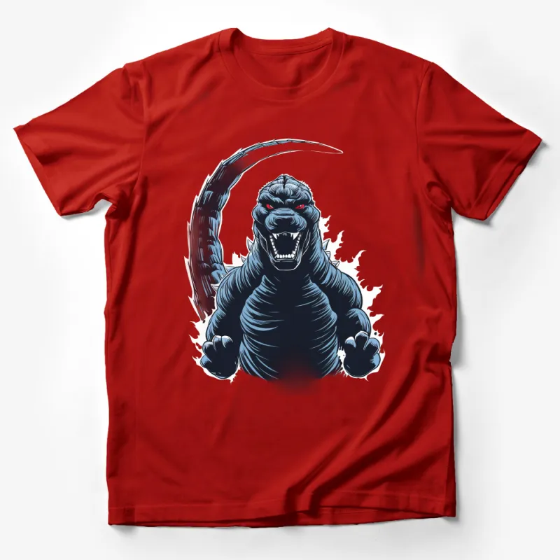 Men's Godzilla Inspired Graphic T-Shirt, Cool Monster Tee, Unique Sci-fi Design, Bold Black Shirt Male T-Shirt