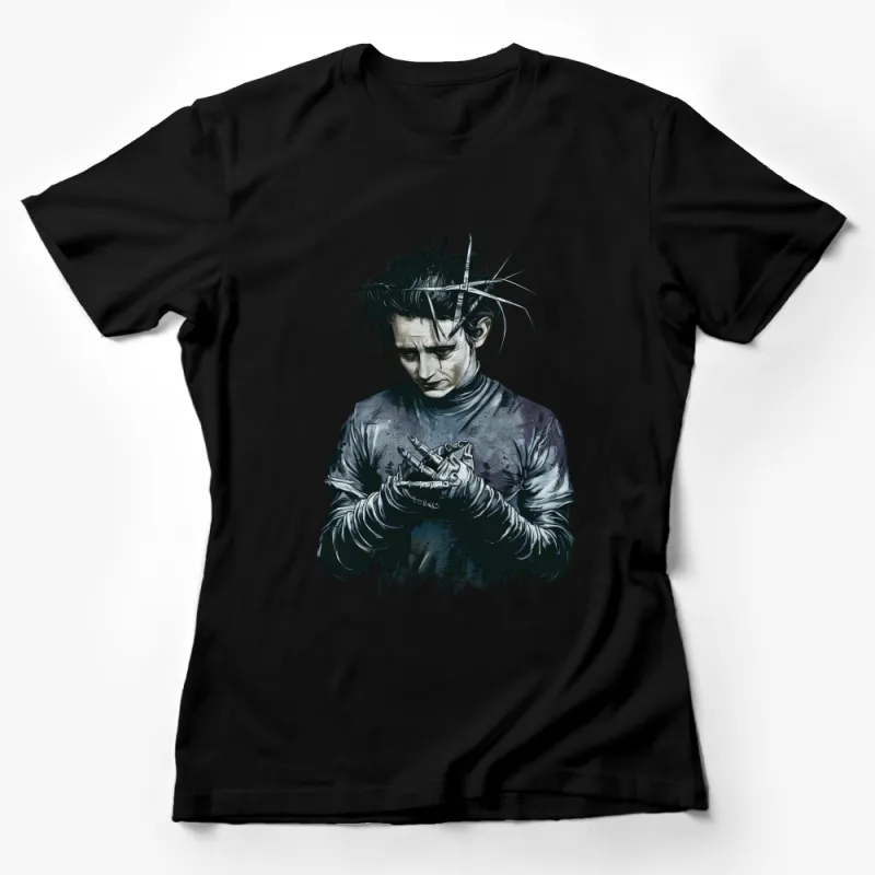 Gothic Prayer T-Shirt, Dramatic Crown of Thorns Graphic, Religious Art Tee, Unisex Female T-Shirt