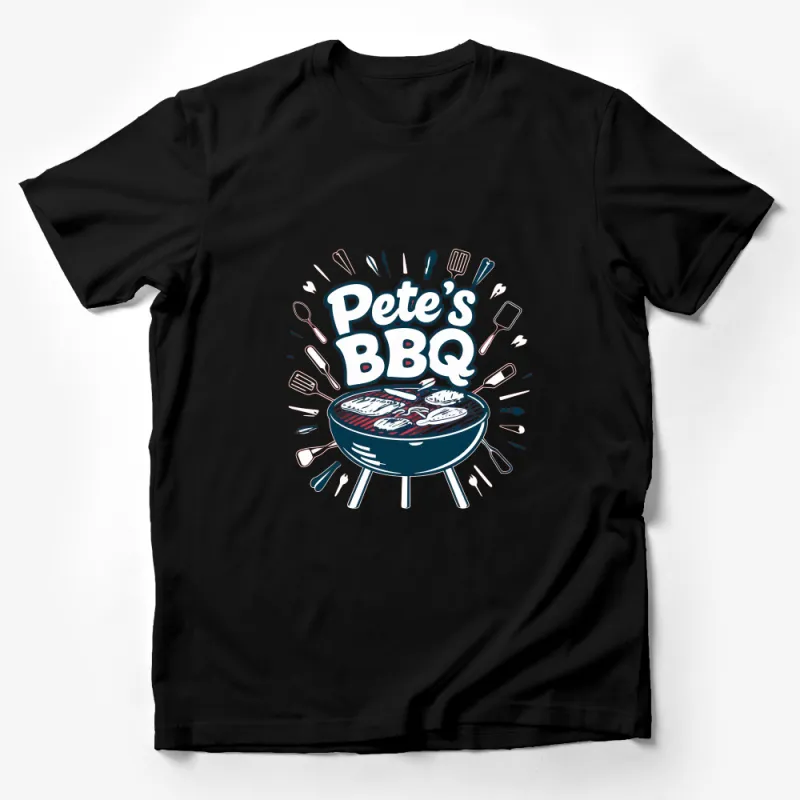 Pete's BBQ Graphic T-Shirt, Grilling, Barbecue Lover Tee, Summer Cookout Apparel, Foodie Gift Idea Male T-Shirt