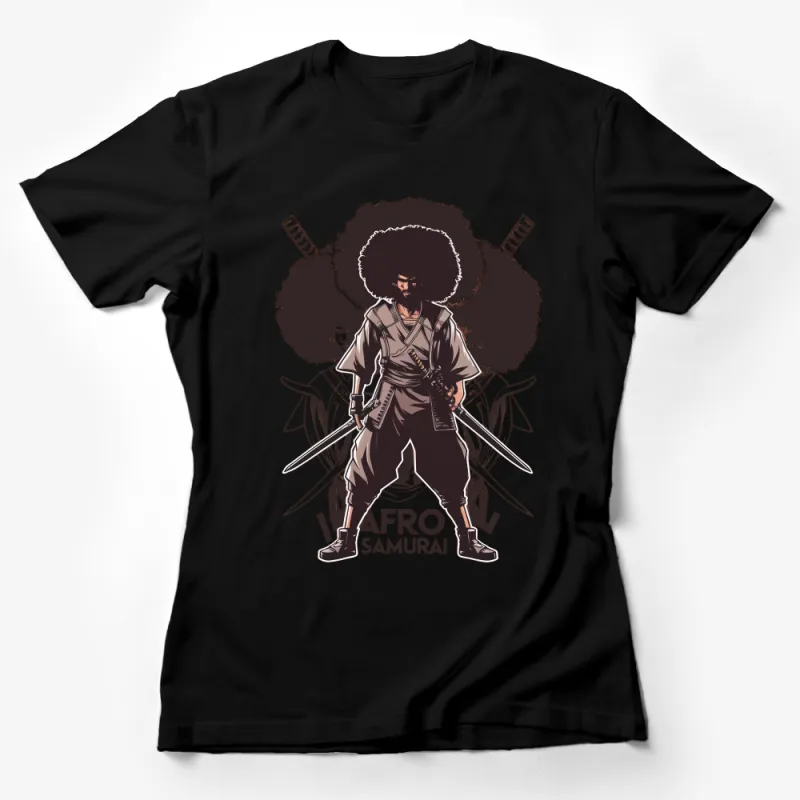 Afro Samurai Graphic T-Shirt, Cool Anime Warrior Design Tee, Men's and Women's Sizes Available Female T-Shirt