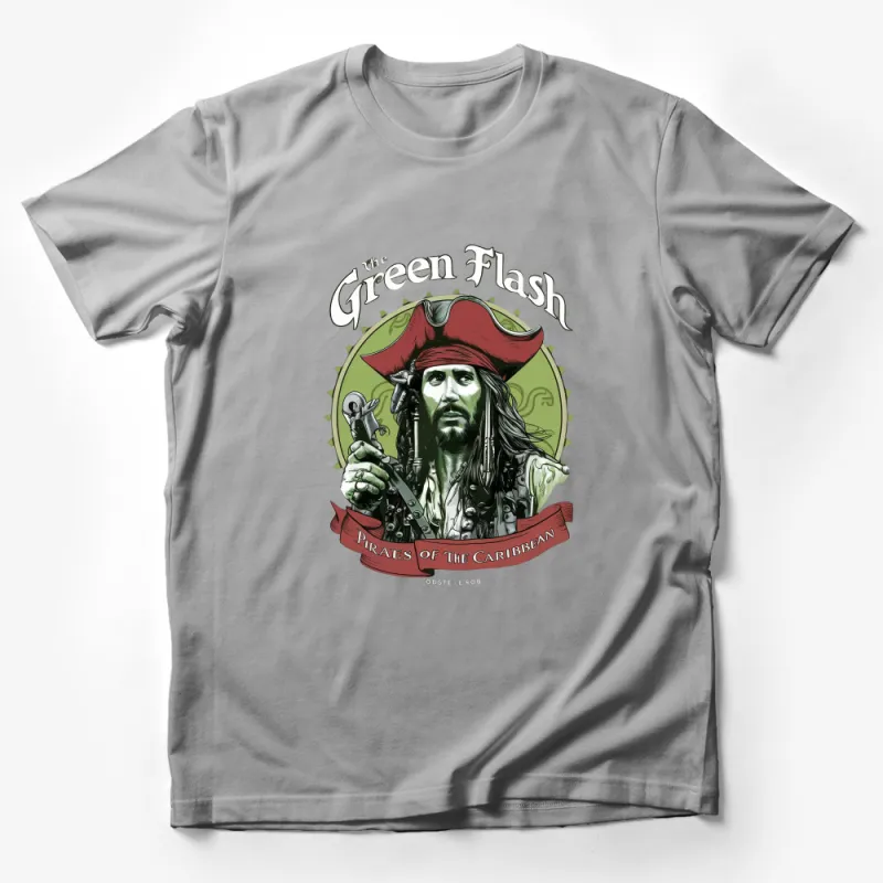 Pirate Themed T-Shirt, The Green Flash, Pirates of the Caribbean Inspired, Unique Graphic Tee, Unisex Male T-Shirt