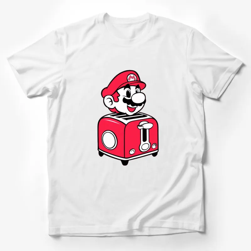 Unique Mario Toaster Graphic T-Shirt, Cool Retro Gaming Character Tee, Unisex Adult Gamer Shirt Male T-Shirt