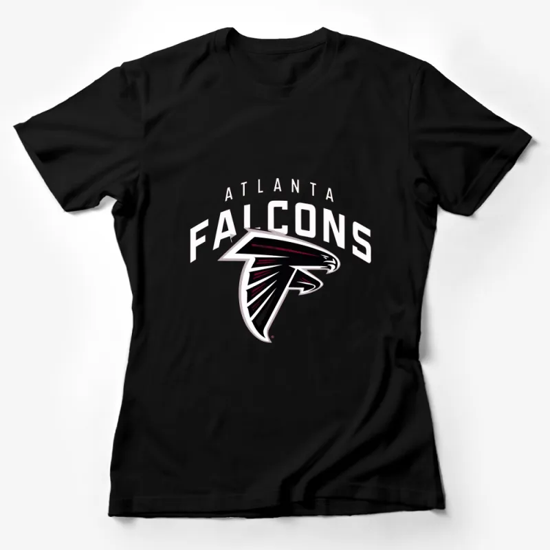 Atlanta Falcons Logo T-Shirt, Black and White Sports Fan Apparel, Football Team Support Tee Female T-Shirt