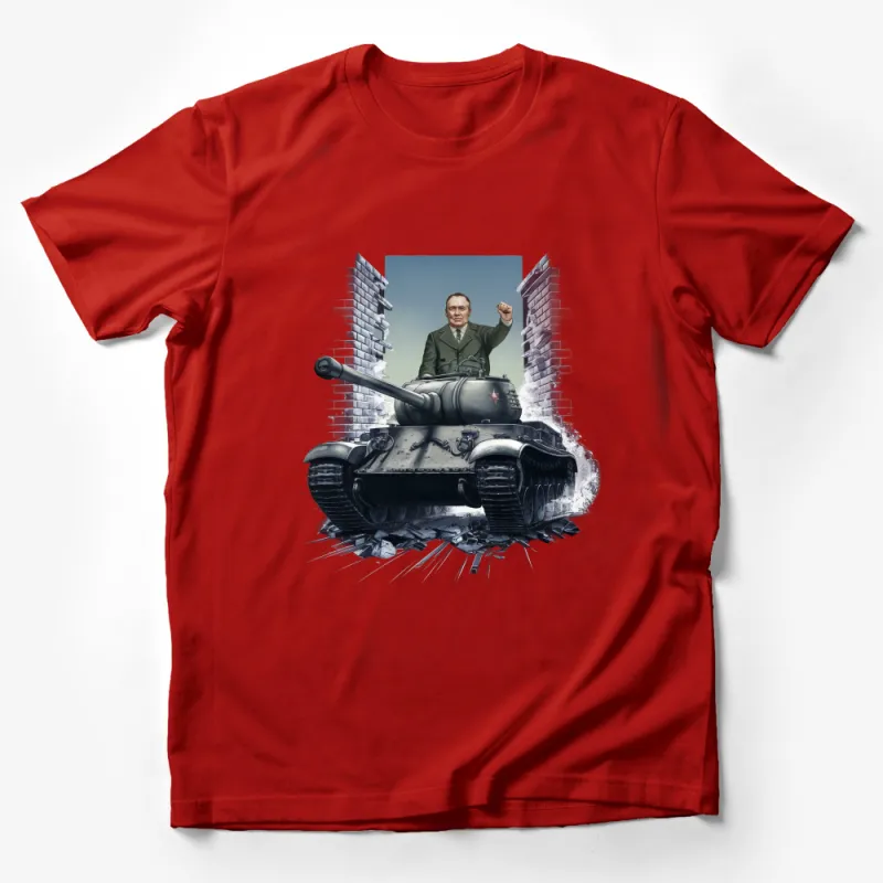 Vintage Military Tank Commander Graphic Tee, Historical War Illustration, Unique Men's T-Shirt Male T-Shirt