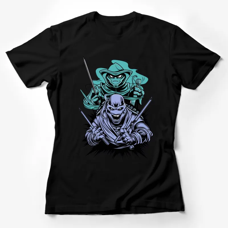 Ninja Warrior T-Shirt, Samurai Comic Art Tee, Bold Graphic Print, Unisex Fashion Top Female T-Shirt