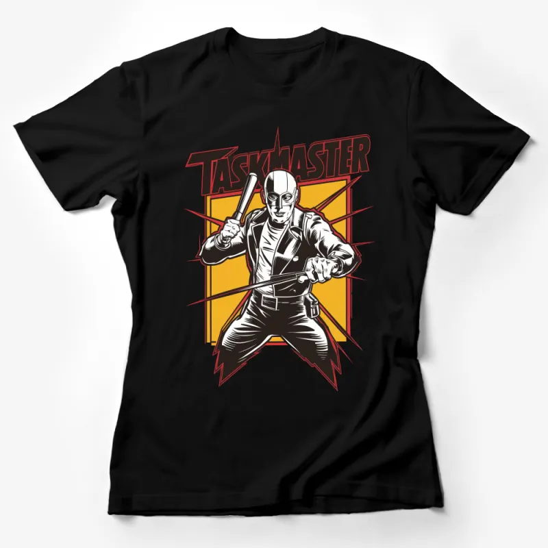 Taskmaster Comic Book Character T-Shirt, Vintage Superhero Graphic Tee, Bold Colors, Unisex Female T-Shirt