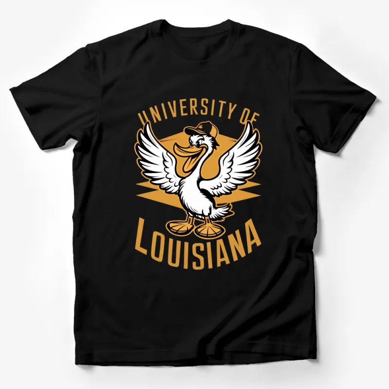 University of Louisiana Mascot Duck Graphic T-Shirt, Vintage College Tee Male T-Shirt