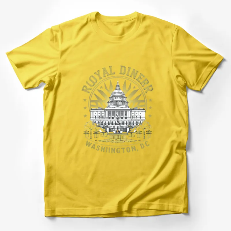 Royal Diner Washington DC Capitol Building Graphic T-Shirt, Vintage Style Souvenir Tee Male T-Shirt