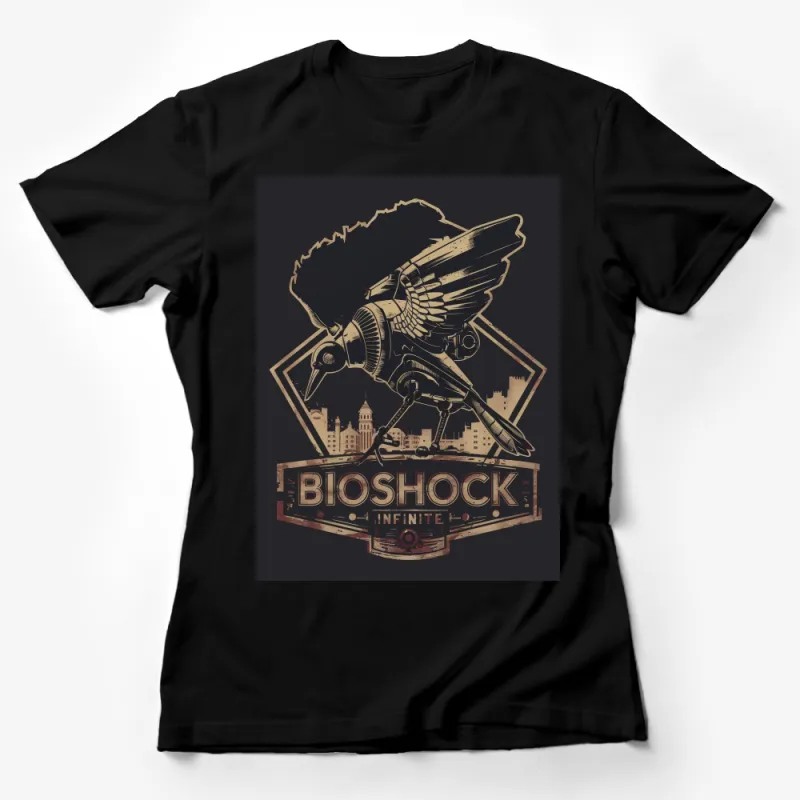 Bioshock Infinite T-Shirt, Vintage Style Rapture Art, Gaming Graphic Tee, Collector's Edition Apparel Female T-Shirt