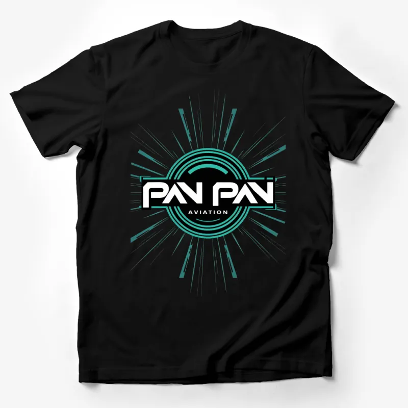 Pan Pan Aviation Logo T-Shirt, Modern Aviator Style Graphic Tee, Unique Pilot Gift, Unisex Flight Enthusiast Apparel Male T-Shirt