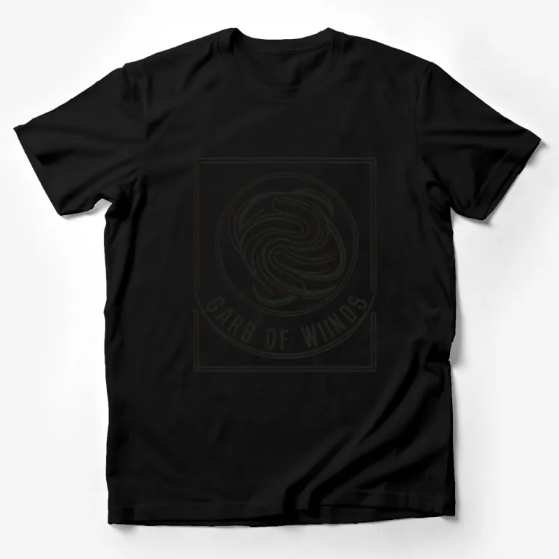 Garb of Winds Swirl Logo Graphic Tee, Minimalist Black and White T-Shirt, Unisex Male T-Shirt