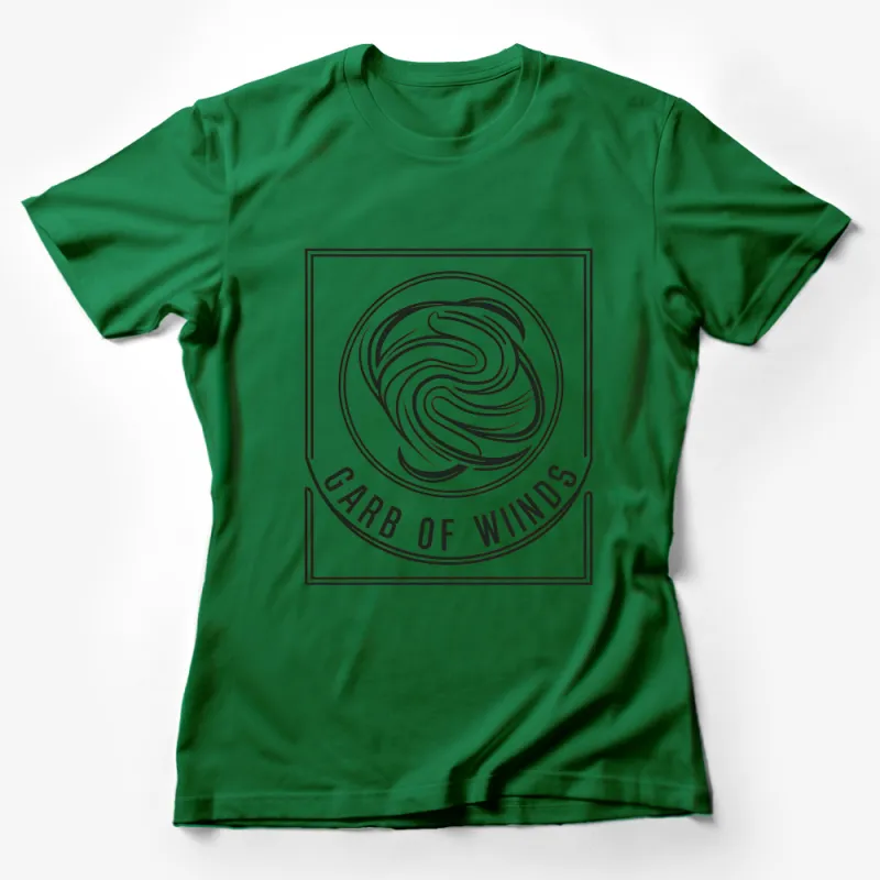 Garb of Winds Swirl Logo Graphic Tee, Minimalist Black and White T-Shirt, Unisex Female T-Shirt