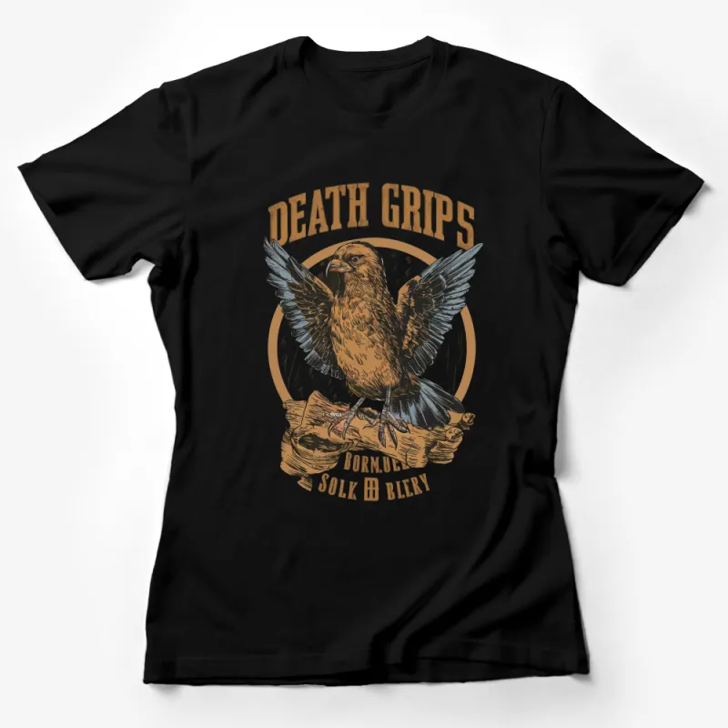 Death Grips Inspired Eagle Graphic T-Shirt, Vintage Brown Hawk, Unisex Music Band Tee Female T-Shirt