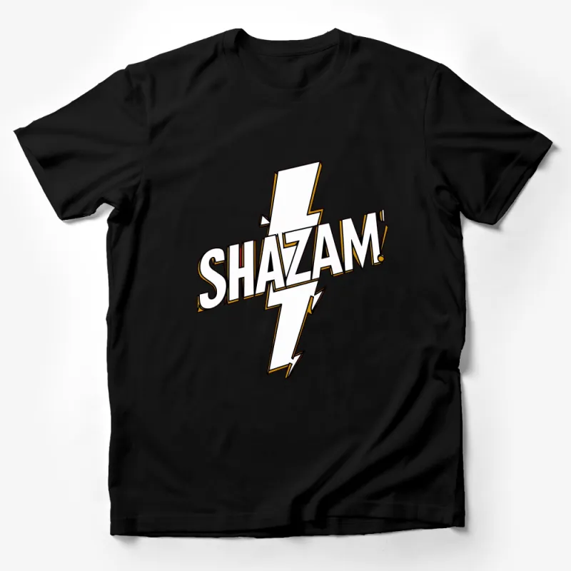 Shazam Lightning Bolt Graphic T-Shirt - Unisex Comic Book Hero Inspired Tee Male T-Shirt