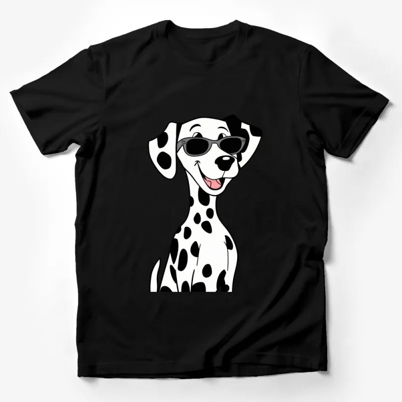 Cute Dalmatian Dog in Sunglasses T-Shirt - Fun Cartoon Animal Graphic Tee for All Ages Male T-Shirt