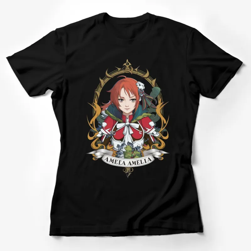 Anime Character Amelia T-Shirt, Colorful Fantasy Art Graphic Tee, Unique Anime Lover Gift Female T-Shirt