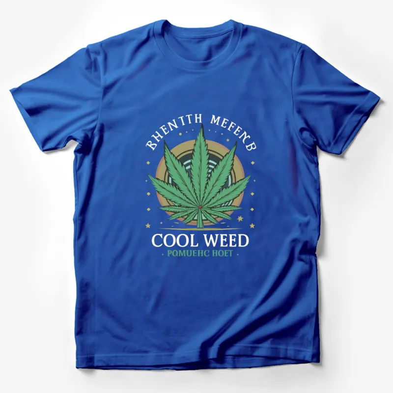 Cool Weed Cannabis Leaf Graphic T-Shirt, Stylish Marijuana Unisex Tee, Casual Streetwear, Eco-Friendly Ink Male T-Shirt