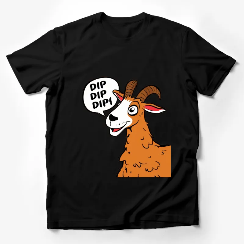 Funny Goat T-Shirt, Dip Dip Dip Comic Speech Bubble, Animal Cartoon Tee, Unisex Graphic Shirt, Gift for Goat Lovers Male T-Shirt