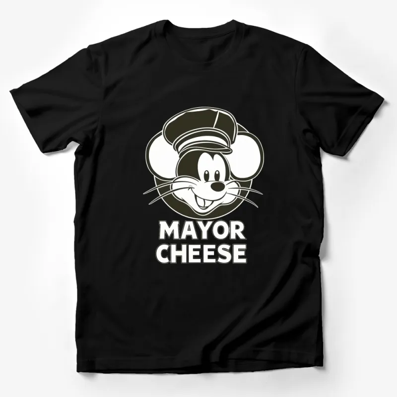 Vintage Mickey Mouse Mayor Cheese T-Shirt, Classic Cartoon Character Tee, Unisex Adult Clothing Male T-Shirt