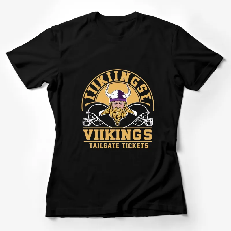 Viking Head Graphic T-Shirt, Norse Mythology, Tailgate Tickets, Sports Fan Wear Female T-Shirt