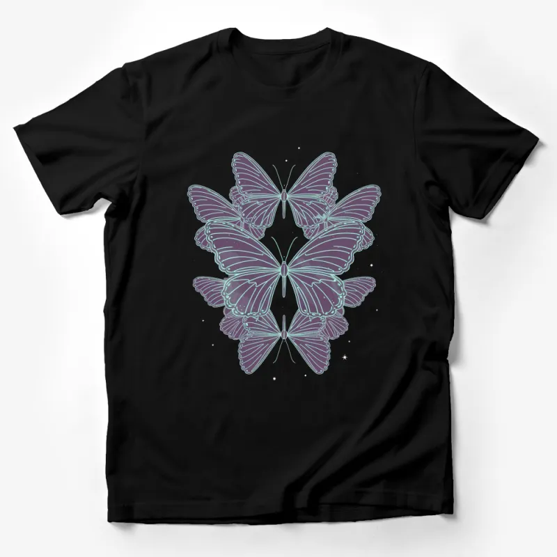 Symmetrical Butterfly Design T-Shirt, Unique Insect Art Tee, Nature Lover Gift, Aesthetic Casual Wear Male T-Shirt