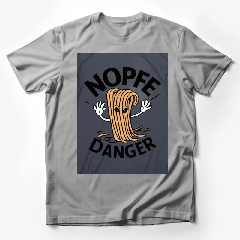 Funny Nope Danger Spaghetti Monster T-Shirt, Quirky Pasta Graphic Tee, Unique Foodie Shirt, Unisex Casual Top Male T-Shirt