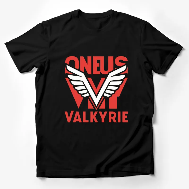 ONEUS Valkyrie Logo T-Shirt, Red and White Graphic Tee with Wings, Unisex Casual Fashion, K-Pop Inspired Apparel Male T-Shirt