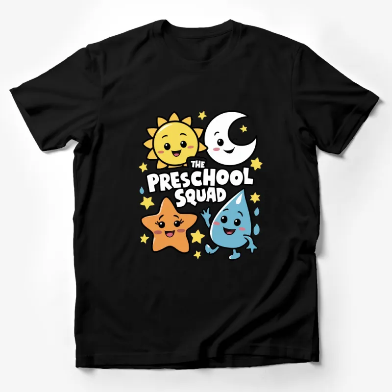 Kids Preschool Squad T-Shirt, Cute Sun Moon Star Water Drop Tee, Toddler Graphic Shirt, Children Learning Tops Male T-Shirt