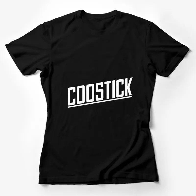 Minimalist White Text T-Shirt, Trendy COOSTICK Logo Top, Casual Streetwear, Unisex Fashion Tee Female T-Shirt