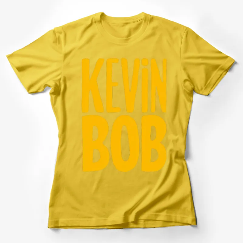 Bright Yellow Kevin Bob Graphic T-Shirt, Fun Cartoon Text Shirt, Bold Summer Style Tee, Casual Outfit Top Female T-Shirt