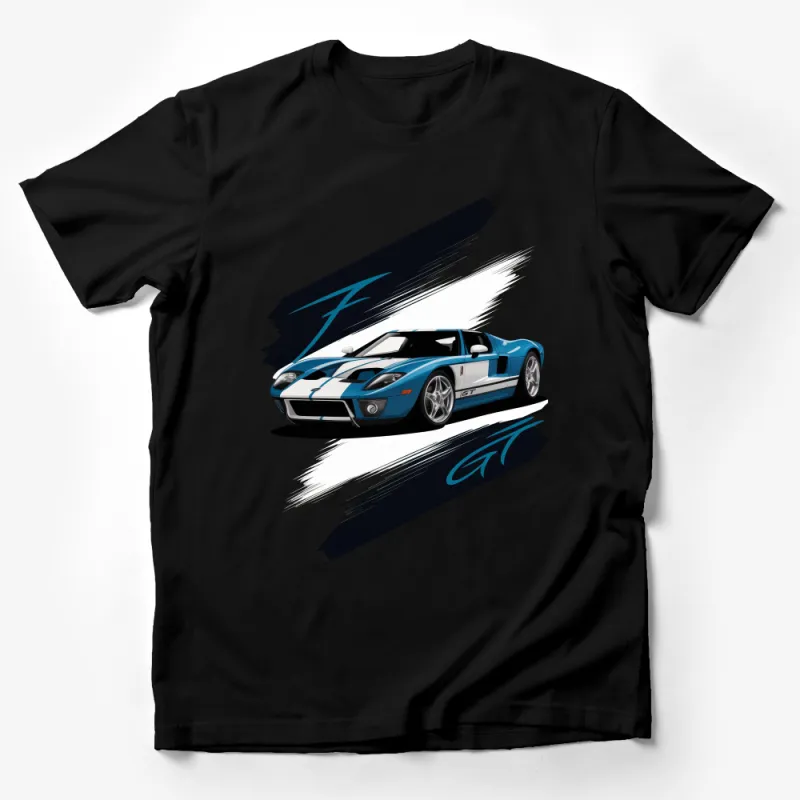 Blue Sports Car GT Graphic Tee, High-Speed Racing T-Shirt, Cool Car Lover Gift, Men's Fashion Male T-Shirt